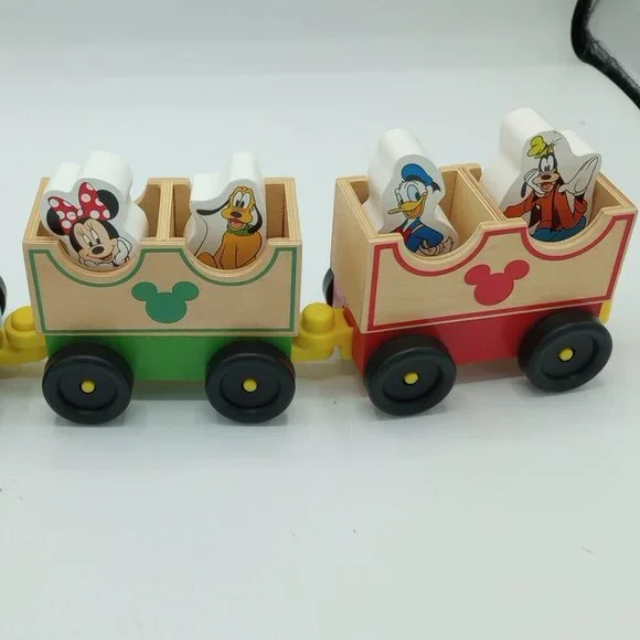 Melissa & Doug Disney Wood Train & 5 Characters Mickey Minnie Toddler Kids - Picture 3 of 16